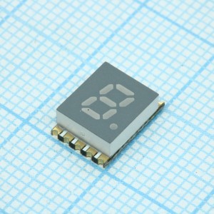 KCSA02-107, 1 разрядный сегментный индикатор smd 5,08мм/желтый/590нм/21-58мкд/ОА