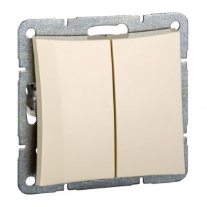 ДУЭТ 2-клавишный ВЫКЛЮЧАТЕЛЬ с подсветкой, сх.5а, 10АХ, механизм, БЕЖЕВЫЙ C3(2) WDE000253