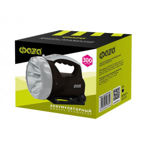 Фонарь-прожектор аккумуляторный AccuF6-L3W-bk SMD 3Вт IP20 2 режима: яркий/эконом аккум. 0.9А.ч индикатор зарядки; ремень с подставкой черн. 5027640