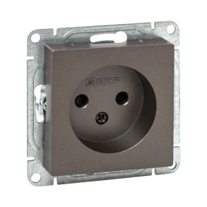 Механизм розетки, 16А, без заземления, со шторками, мокко Эпика EKF UP1-SOM-101