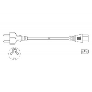364019-01, Кабели питания переменного тока 10A C13 (3M) EUROPE BLACK