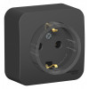 Розетка 1-м ОП Blanca 16А IP20 250В с заземл. без защ. шторок с изолир. пластиной (компакт) антрацит SE BLNRA110116