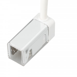 Коннектор питания ARL-MOONLIGHT-1712-CON-POWER-DR-WH 028052, Герметичный коннектор питания для гибкого неона MOONLIGHT, сечение 17х12мм, цвет белый. Вертикальный вывод провода. Подключение питания без пайки, IP54, длина провода питания 500мм.