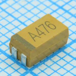 TAJC335K050RNJ, ЧИП-конденсатор танталовый твердотельный 3.3мкФ 50В типоразмер C ±10% (6х3.2х2.6мм) выводы внутрь SMD 6032-28 2.5Ом 125°С лента на катушке