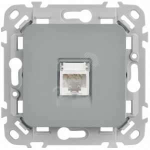 FLITE Розетка компьютерная RJ45 категория 5Е UTP РК5е-1-0-ФлС серый IEK FI-K12-1-K03