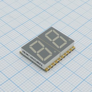 KCDC04-106, 2-х разрядный сегментный дисплей smd 10,16мм/оранжевый/601нм/12-41.2мкд/ОК