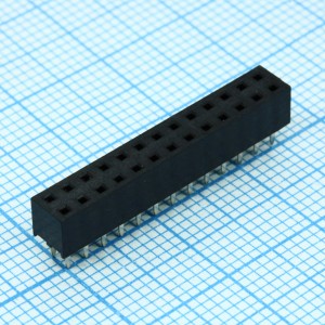 DS1026-06-2X13S8BV, Гнездо на плату 2x13 конт., шаг 2.00мм, высота 4.3мм ширина 4.1мм, позолоч.