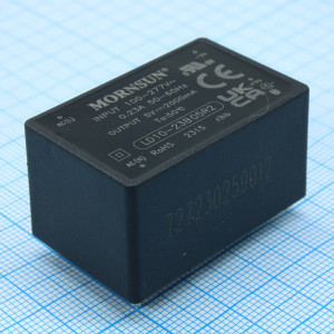 LD10-23B05R2, AC-DC, 10Вт, вход 85…305В AC 47…63 Гц, 100…430B DC, выход 5В/2А, изоляция 4000В AC, КПД 79%, в корпусе на плату 40х25.4х21мм, -40...+85°C