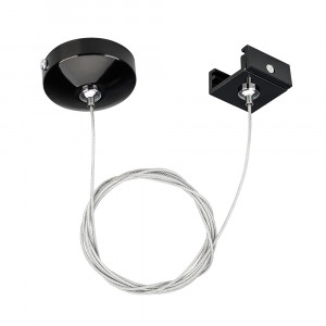 Подвес LGD-4TR-HANG-1-BK (C) 024264, Тросовый подвес с металлической чашкой O50x19мм для трехфазных треков. Длина троса 2 м. Цвет черный. Выдерживает вес максимум 6 кг. При использовании с треками и аксессуарами другой серии возможно отличие по цвету.