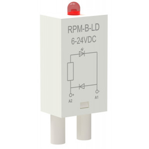 Модуль защиты для реле диод+светодиод 6-24В DC ONI (кр.10шт) [RPM-B-LD-DC6-24V]
