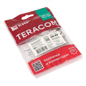 Коннектор RJ-45 TERACOM экранированный 8P8C Cat.5E универсальный (упак.20шт) TRC-PLUG-5EFTP-20