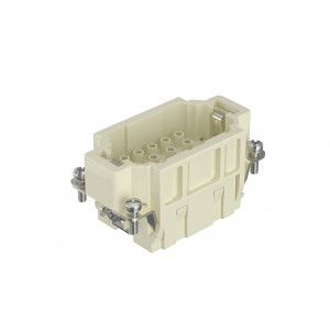 Вилочная контактная вставка HEE-018-MC, Вилочная контактная вставка, обжимная фиксация, 18 полюсов + PE, типоразмер 10B, 500V, 16A, (обжимные контакты поставляются отдельно)