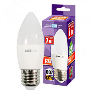 Лампа светодиодная LED 7w E27 4000K свеча 230/50 Jazzway 5018914