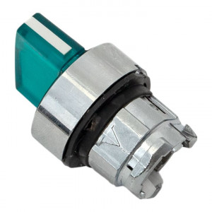 Исполнительный механизм переключателя ХB4 зеленый на 2 положения с фиксацией, с подсветкой с короткой ручкой IP65 EKF XB4BD2FL-G-65