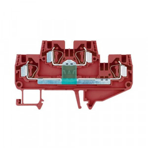 Этажная клемма WKF 4 E/35 G-URL, Этажная функциональная клемма, 2 этажа, тип фиксации провода: пружинный, номинальное сечение: 4 мм кв., ширина: 6 мм, цвет: красный, тип монтажа: DIN35