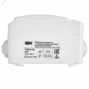 FORS Розетка 1-местная с заземлением для открытой установки 16А IP54 РСб20-3-ФБ белый ERS12-K01-16-54-DC