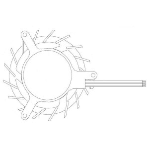 KFB04512HHAF0C, Нагнетатели и центробежные вентиляторы DC Blower, 49x10.2mm Round, Ball Bearing, 4 Lead Wires, Locked Rotor Sensor, Tachometer, PWM