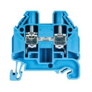 Проходная клемма WT 10 BL, Проходная клемма, тип фиксации провода: винтовой, номинальное сечение: 10 мм кв., 57A, 1000V, ширина: 10 мм, цвет: синий, тип монтажа: DIN35