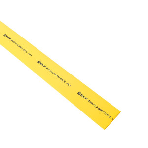 Термоусаживаемая трубка ТУТ нг 25/12,5 желтая в отрезках по 1м PROxima tut-25-y-1m