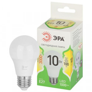 Лампа светодиодная LED 10 Вт 1000Лм 3000К груша теплый E27 220-240В LED A60-10W-830-E27 Green Line Б0067118