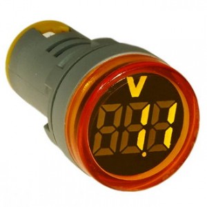 DMS-132, Цифровой LED вольтметр AC 20-500В, AD16-22VMC, желтый, установка на панель в отв d=22мм