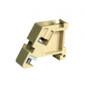 Концевой стопор TH15-D, Концевой стопор, тип зажима: винт, материал: пластик, ширина: 7,6 мм, цвет: серый, тип монтажа: DIN15