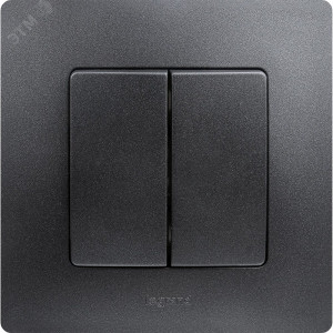 Выключатель 2-кл. СП Etika 10А IP20 250В 10AX авт. зажимы механизм антрацит Leg 672602