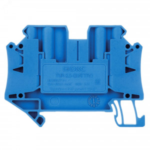 Клемма проходная, винтовой зажим, 4 точки подключения, 2.5 кв.мм, синяя TUR-2.5-QUATTRO-BU