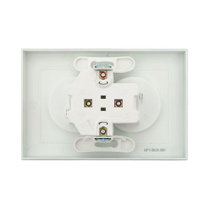 Механизм розетки двойной, 16А, без заземления, со шторками, с рамкой, алюминий Эпика EKF UP1-SOA-201