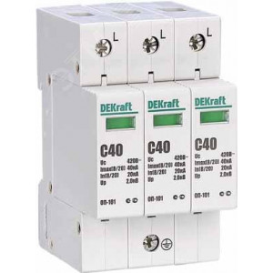 Ограничитель перенапряжений 3P 40кА класс C 440В C2 18017DEK