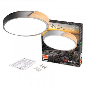 Светильник светодиодный декоративный PPB Scandic-R 24Вт 4000К IP20 настенно-потолочный бытовой GR/W 5037052