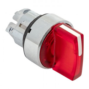 Исполнительный механизм переключателя ХB4 красный на 2 положения с фиксацией, с подсветкой с короткой ручкой IP65 EKF XB4BD2FL-R-65