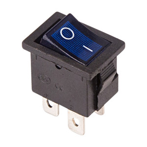 36-2191 Выключатель клавишный 250V 6А (4с) ON-OFF синий с подсветкой Mini (RWB-207, SC-768) REXANT