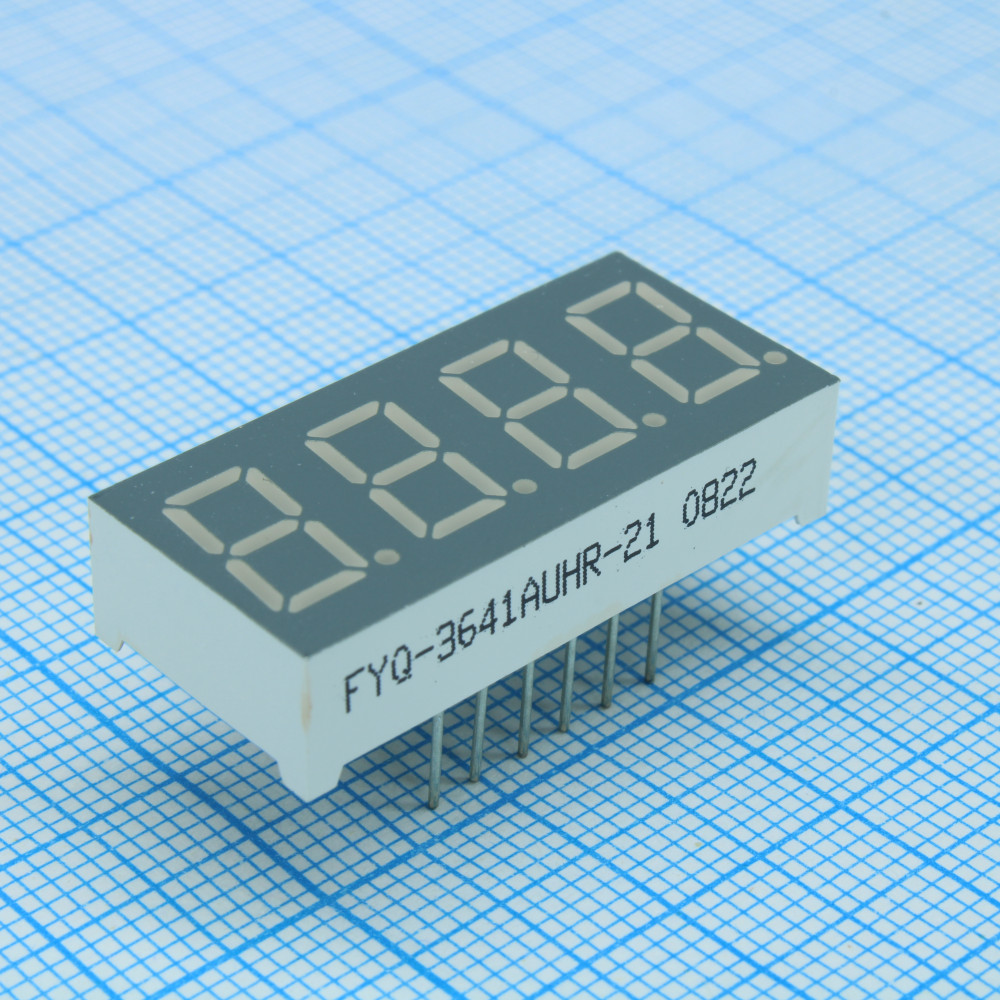 Изображение товара 4-х разрядный красный индикатор FYQ-3641AUHR-21 9,2мм 650нм