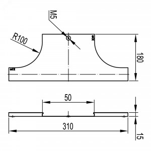 Крышка на ответвитель DL осн.50 в комплекте с метизами и пластинами PTCE 38361K