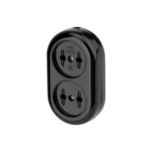 Колодка удлинителя 2-м без заземл. 16А карболит черн. 11-8981