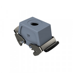 Крышка разъема 70.372.1010.1, Крышка разъема на кабель, типоразмер 10B, с уплотнителем, 1 кабельный ввод M20x1,5, IP54, с верхним расположением, с двумя защелками, материал корпуса: алюминиевый сплав