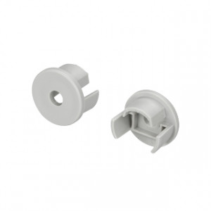 Заглушка ROUND-D18-FLAT с отверстием 025961, Заглушка с отверстием для профиля ROUND-D18 при использовании с плоскими экранами для MIC, PDS. Материал пластик, серый.