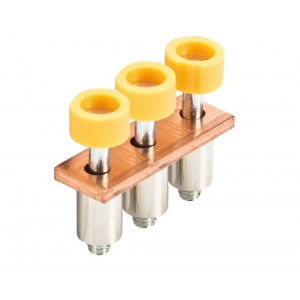 Соединительная перемычка IVB WK4 E/U- 3, Соединительная перемычка, 3 полюса, изолированная, винтовая, для клемм: WK 4 E/U; WKM 4/15 цвет: желтый