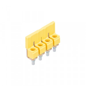 Соединительная перемычка IVB WK 6 TK- 4, Соединительная перемычка, 4 полюса, изолированная, винтовая, для клемм: WK6 TK цвет: желтый
