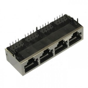 TJ9-10P8-04 СЕТЕВАЯ РОЗЕТКА, Разъем RJ TJ9-10P8-04 cетевая розетка, 4 гнезда