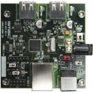 EVB9512, Средства разработки сетей Ethernet  LAN9512 2-Port USB 10/100 Ethernet BRD