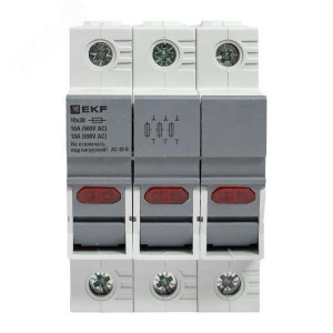 Предохранитель-разъединитель DF 10х38 3Р (тип ПВЦ) EKF df103-e