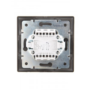 Выключатель 2-кл. 1п СП Mira 10А IP20 с подсветкой со вставкой черн. бархат 701-4242-112