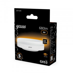 Лампа светодиодная Black 8Вт таблетка 3000К тепл. бел. GX53 680лм 108008108