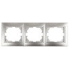 Рамка для розеток и выключателей Plano 1-503-03 на 3 поста горизонтальная, СУ, алюминий Б0030098