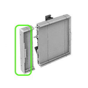 Корпус WEB: 01.001.5593.0, Концевая секция с держателем маркировки, часть корпуса для РЭА, ширина: 12,8 мм , пластик, цвет: серый, серия wiebox WEB 1001