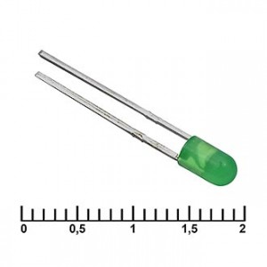 3 MM GREEN 30 MCD   20, Светодиод RUICHI, 10 мм, зелёный, угол излучения 20 градусов