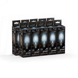 Лампа светодиодная филаментная Black Filament 5Вт свеча 4100К нейтр. бел. E14 450лм 103801205