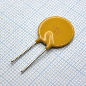 LP60-135F, Самовосстанавливающийся предохранитель PTC 1.35A(hold) 2.7A(trip) 60V 40A 1.71W 9.6s 0.12Ohm Radial 15 X 3.1mm, Bulk